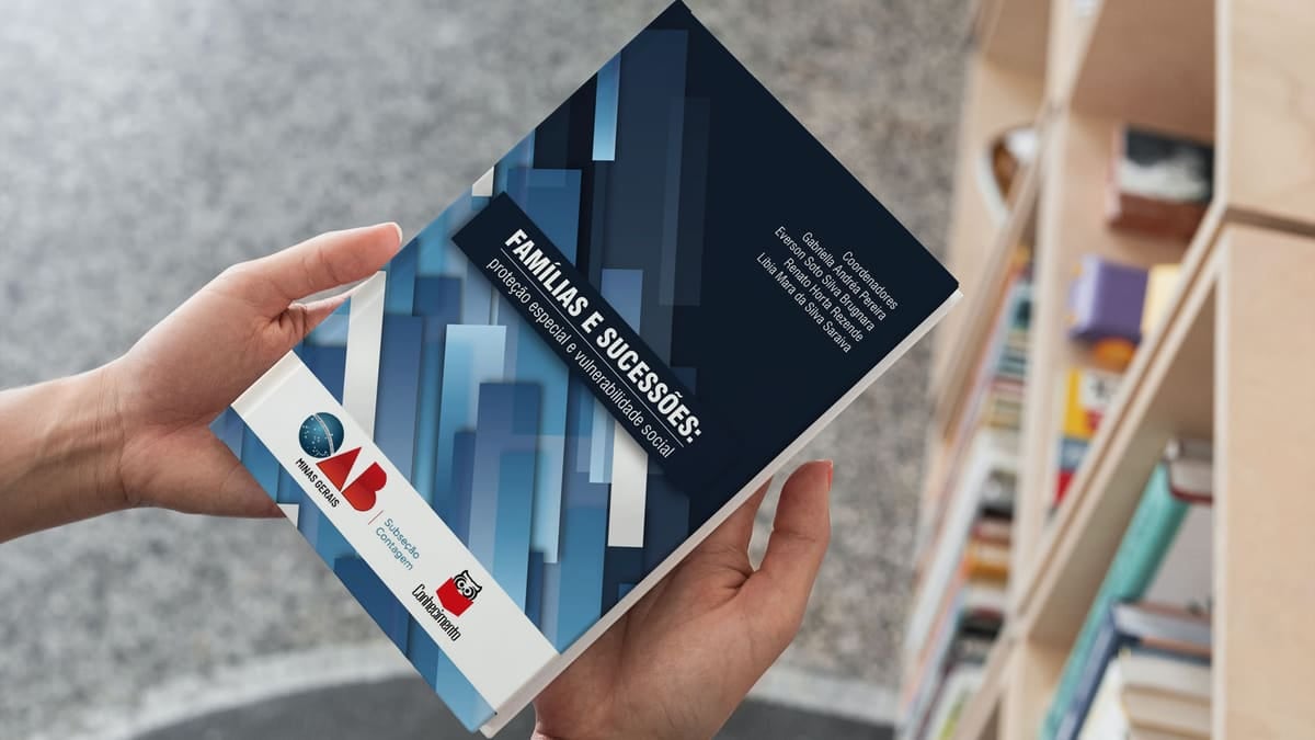 Capa do livro "Famílias e Sucessões: proteção especial e vulnerabilidade social", com selo da Editora Conhecimento e chancela da OAB Minas Gerais, Subseção Contagem